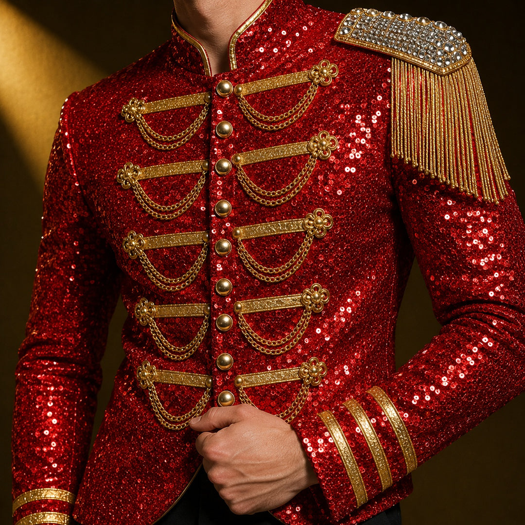 Tamburino Chain-Front Sequin Blazer — ce_studio_01