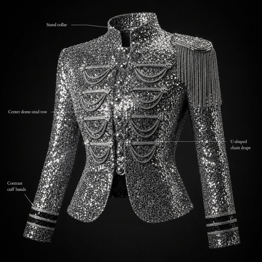 Tamburino Chain-Front Sequin Blazer — ce_metastatic_02