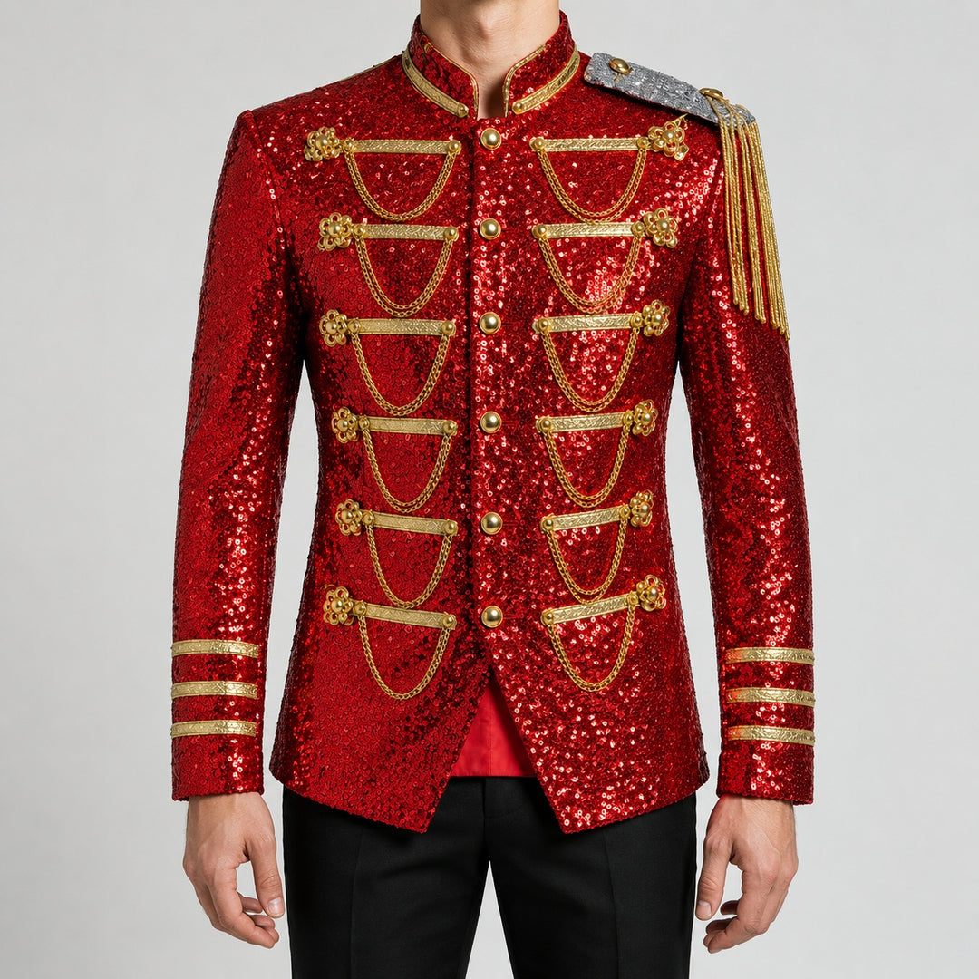 Tamburino Chain-Front Sequin Blazer — ce_pivot_front_02