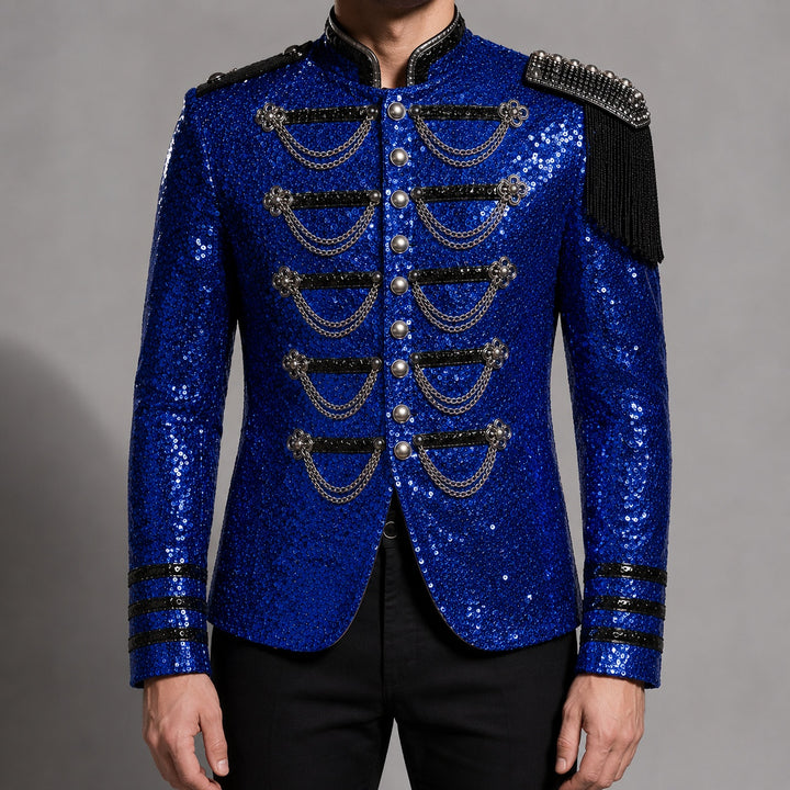 Tamburino Chain-Front Sequin Blazer — ce_pivot_front_03