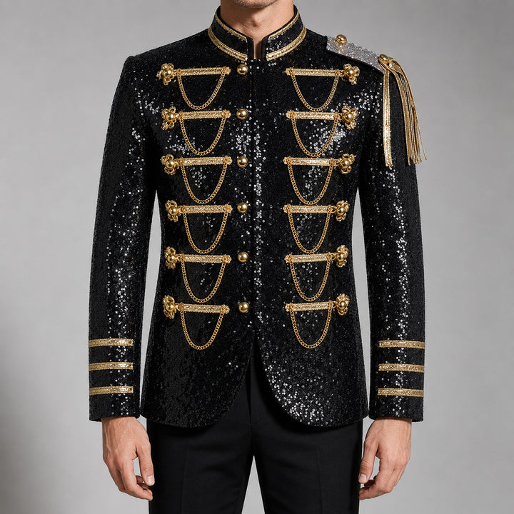 Tamburino Chain-Front Sequin Blazer — ce_pivot_front_04