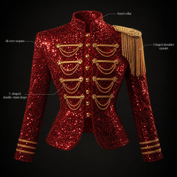 Tamburino Chain-Front Sequin Blazer — ce_metastatic_03