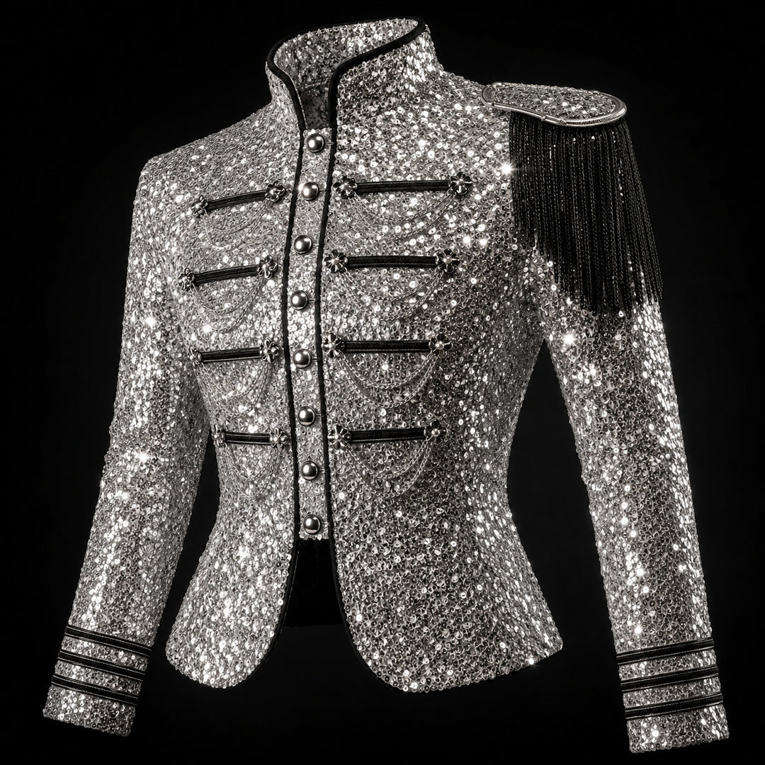 Tamburino Chain-Front Sequin Blazer — ce_metastatic_04