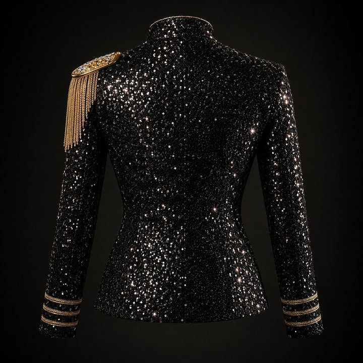 Tamburino Chain-Front Sequin Blazer — ce_metastatic_05
