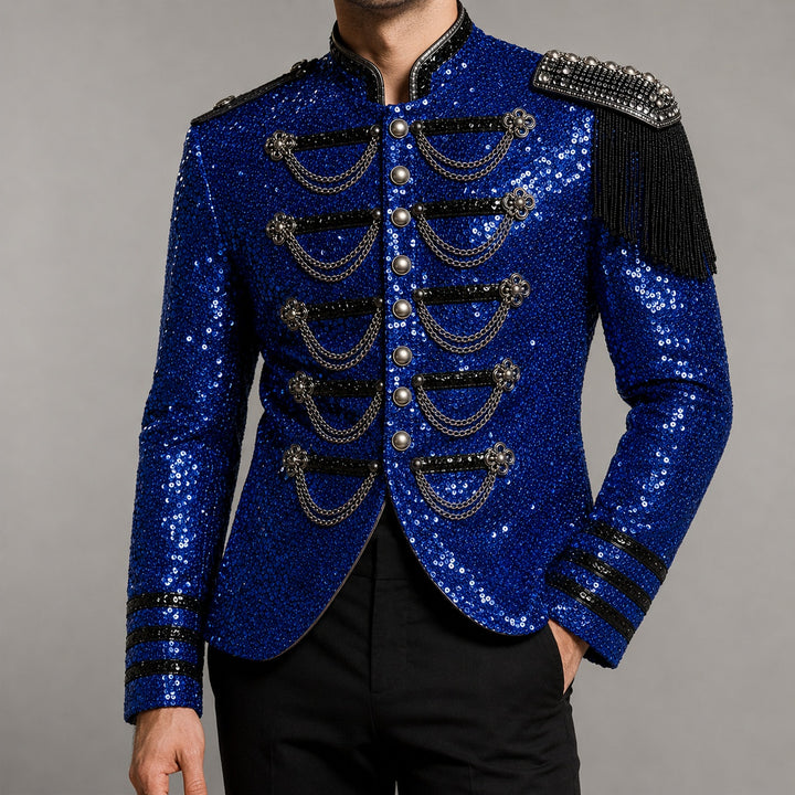 Tamburino Chain-Front Sequin Blazer — ce_pivot_front_05