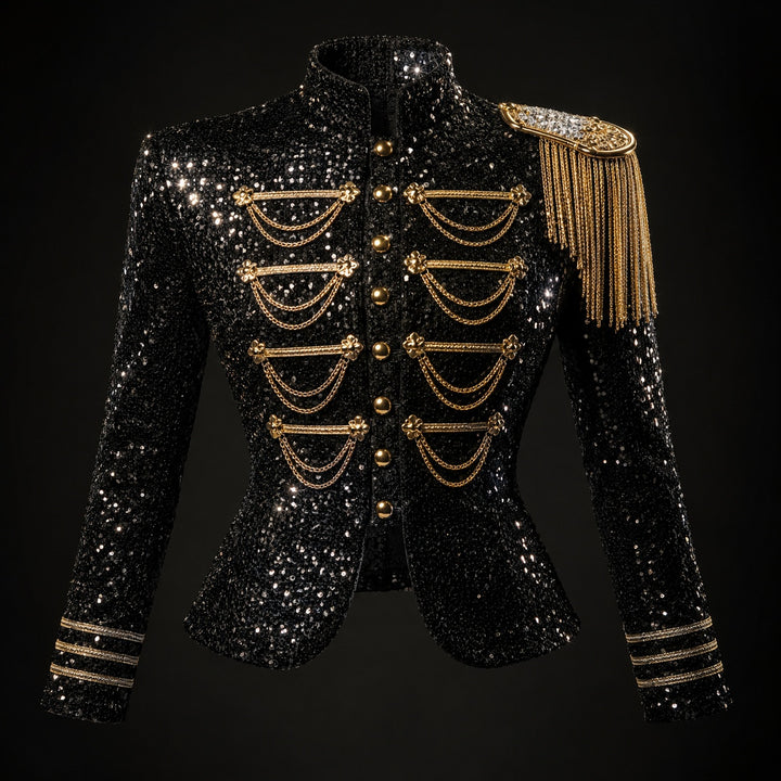Tamburino Chain-Front Sequin Blazer — ce_metastatic_07