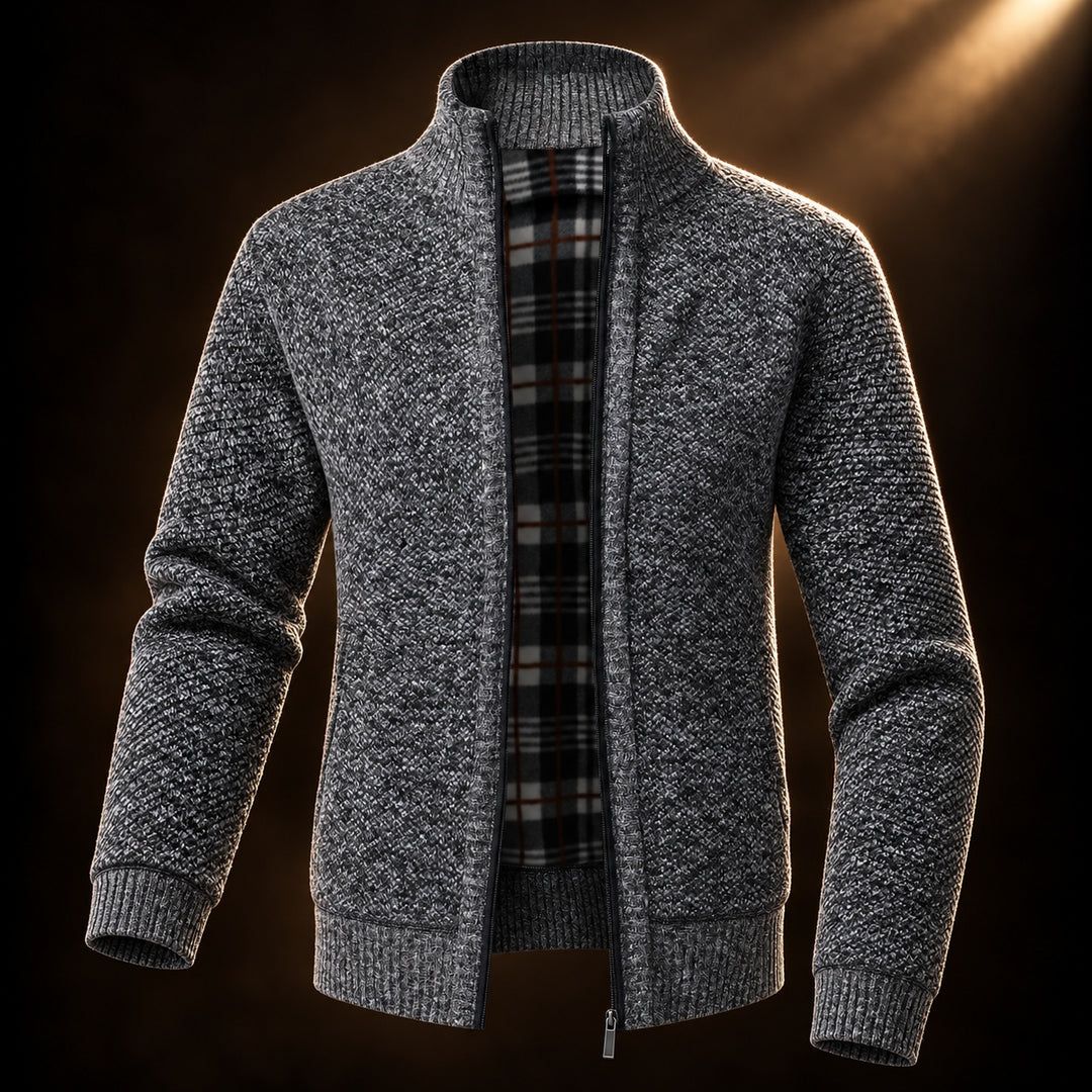 Tartan-Lined Zip Cardigan — ce_soul_s3_01