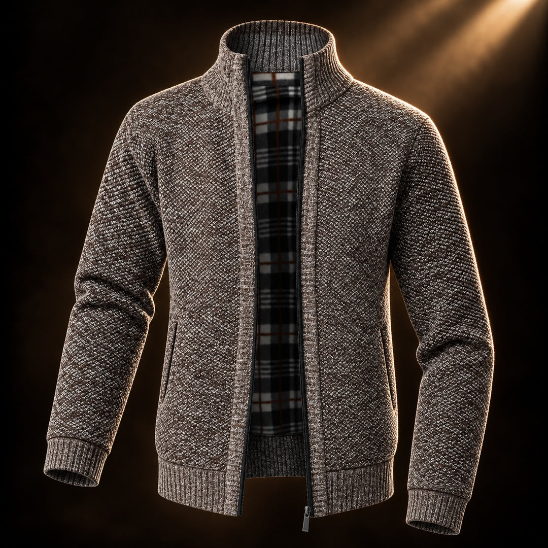 Tartan-Lined Zip Cardigan — ce_soul_s3_01