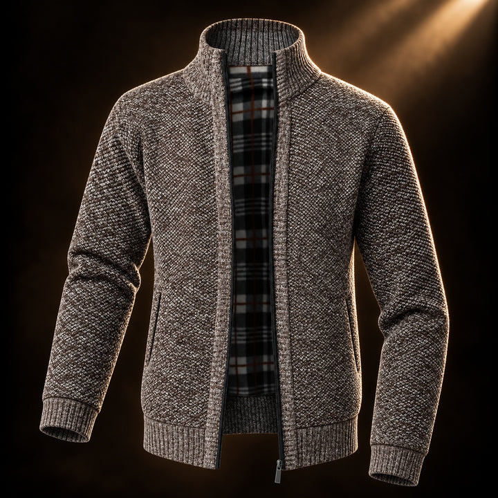 Tartan-Lined Zip Cardigan — ce_soul_s3_01