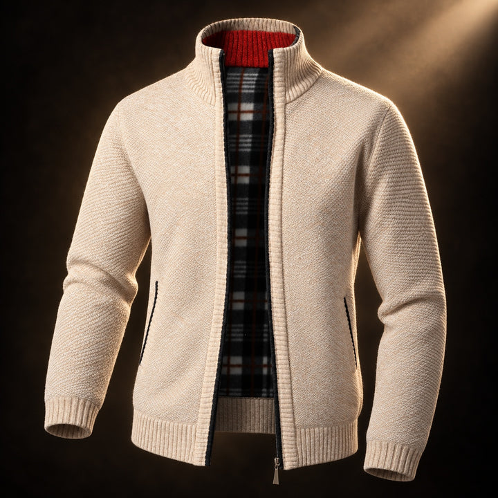 Tartan-Lined Zip Cardigan — ce_soul_s3_01
