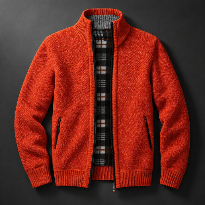 Tartan-Lined Zip Cardigan — ce_soul_s1_01