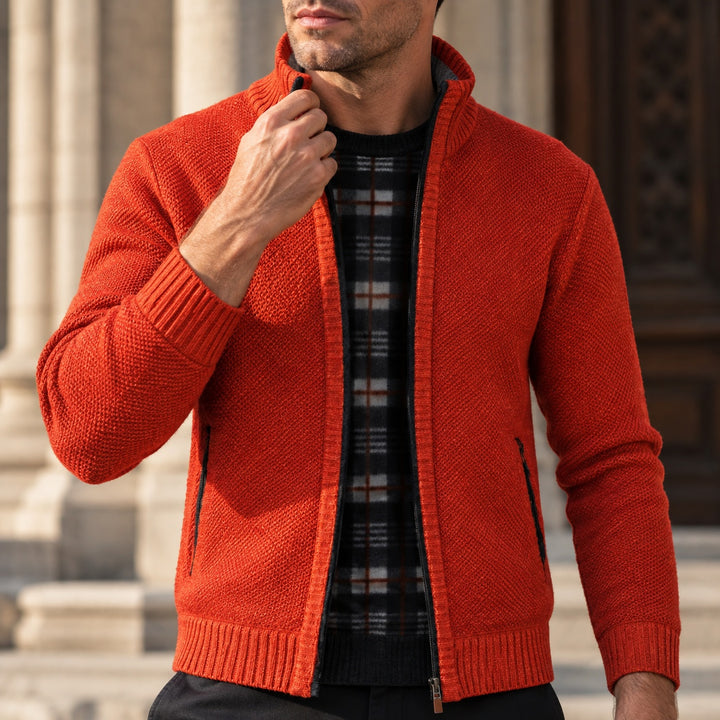 Tartan-Lined Zip Cardigan — ce_soul_s2_01