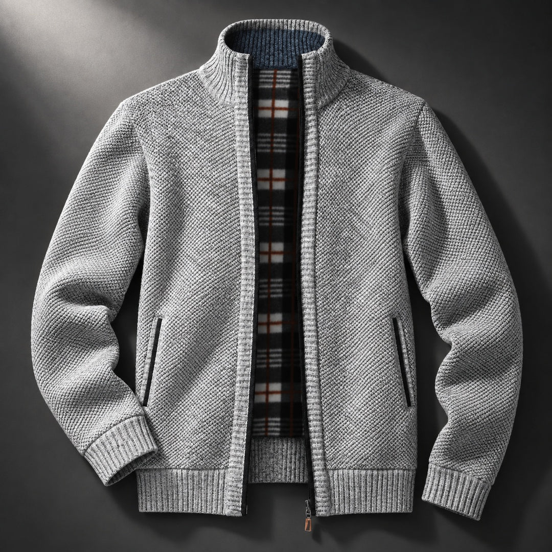 Tartan-Lined Zip Cardigan — ce_soul_s1_01