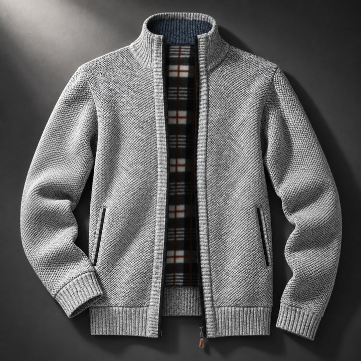 Tartan-Lined Zip Cardigan — ce_soul_s1_01