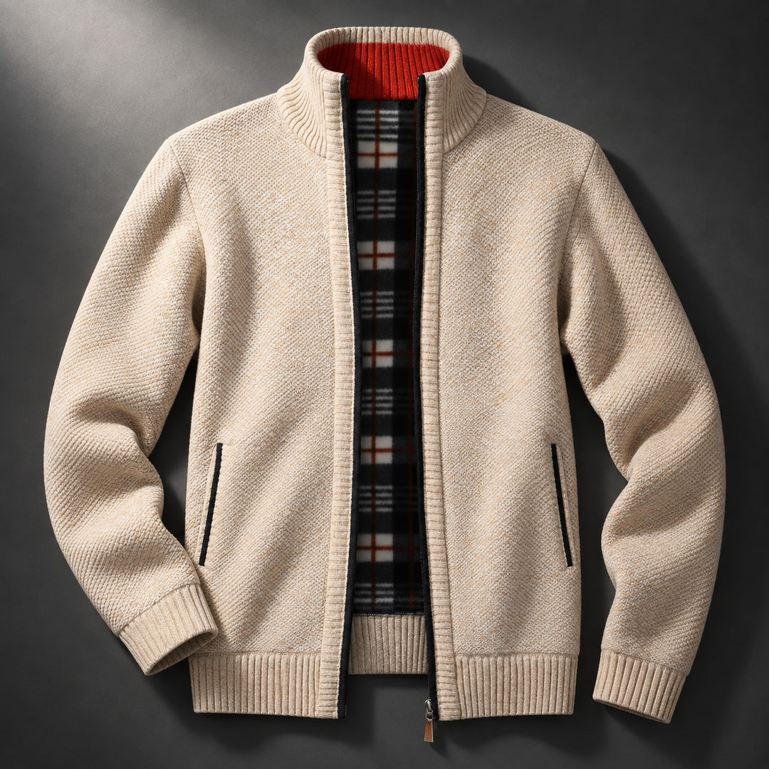 Tartan-Lined Zip Cardigan — ce_soul_s1_01