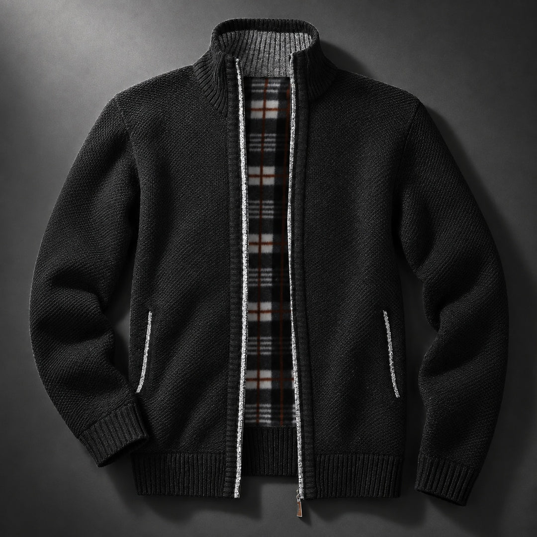 Tartan-Lined Zip Cardigan — ce_soul_s1_01