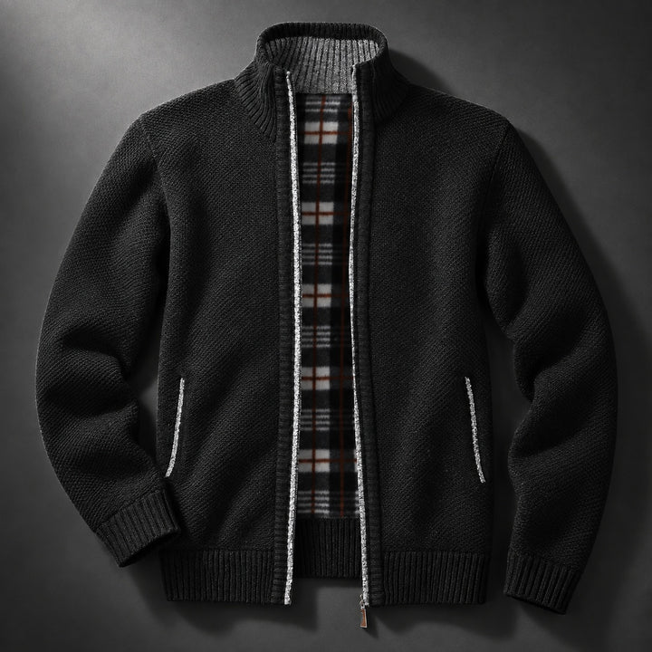 Tartan-Lined Zip Cardigan — ce_soul_s1_01