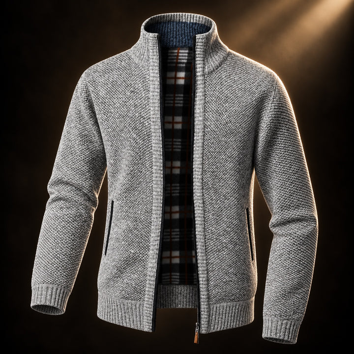 Tartan-Lined Zip Cardigan — ce_soul_s3_01