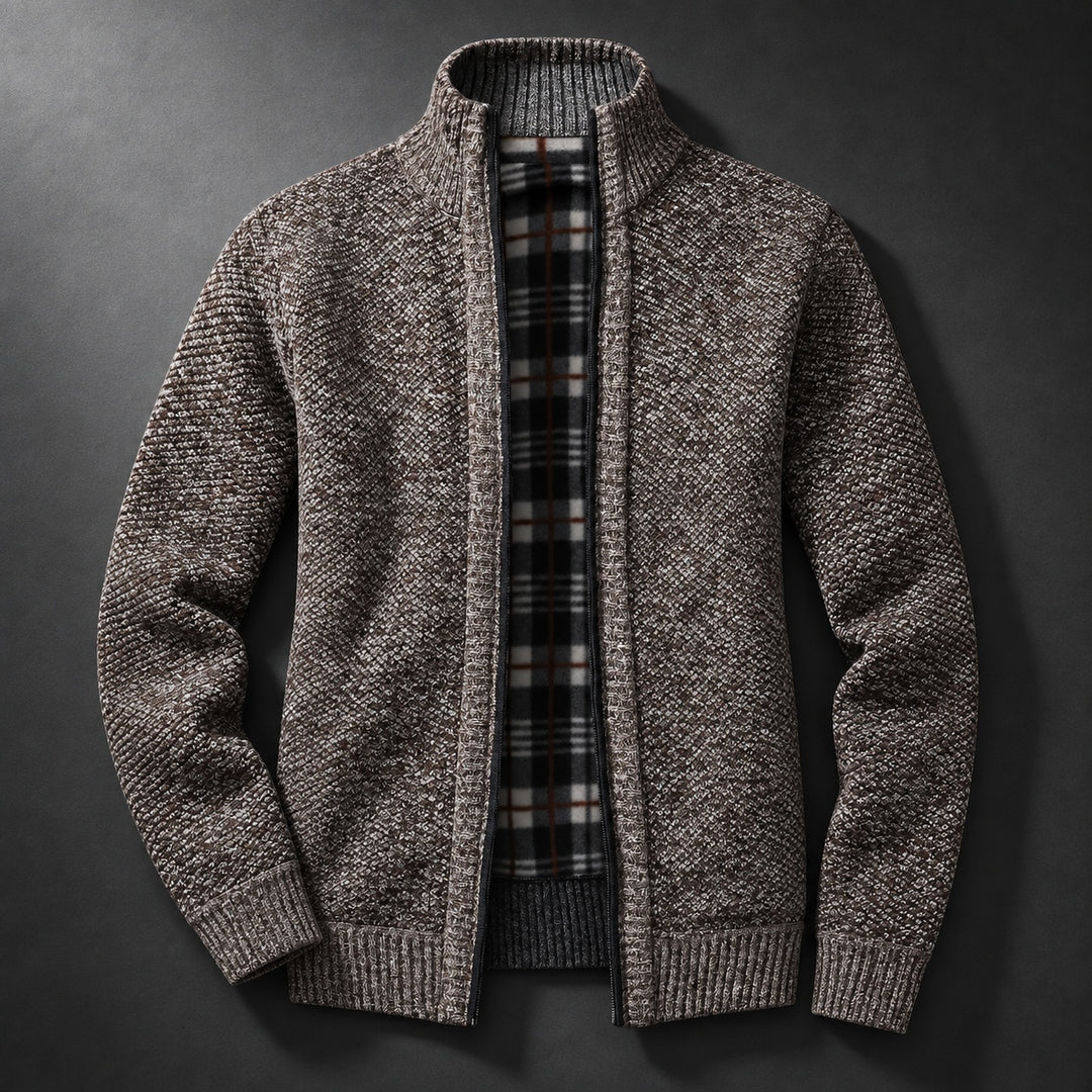 Tartan-Lined Zip Cardigan — ce_soul_s1_01