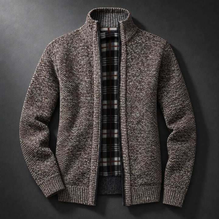 Tartan-Lined Zip Cardigan — ce_soul_s1_01