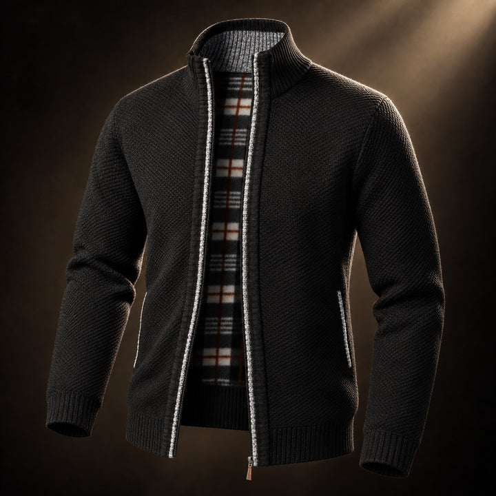 Tartan-Lined Zip Cardigan — ce_soul_s3_01