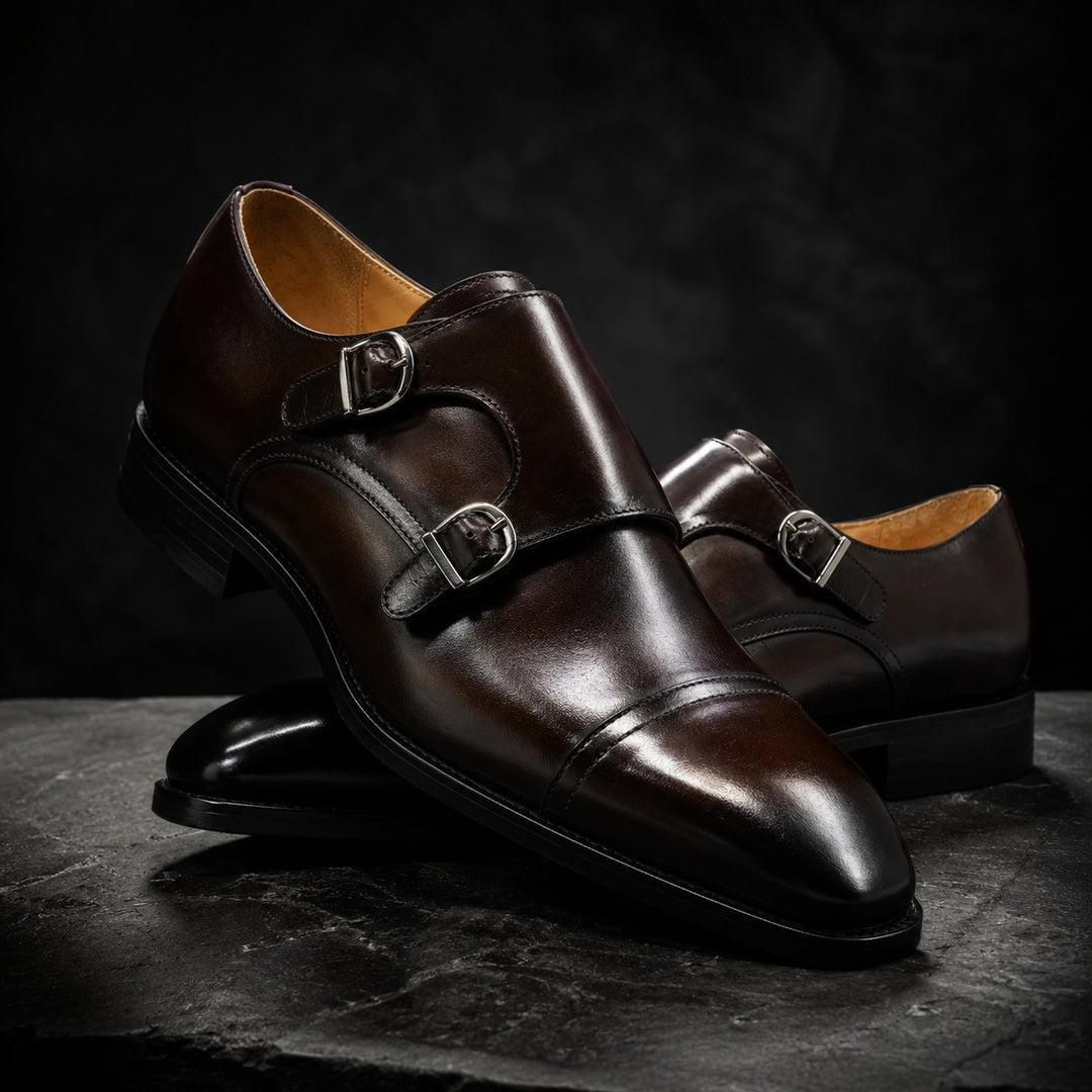 Veneziano Double Monk Cap-Toe Shoes — ce_metastatic_01