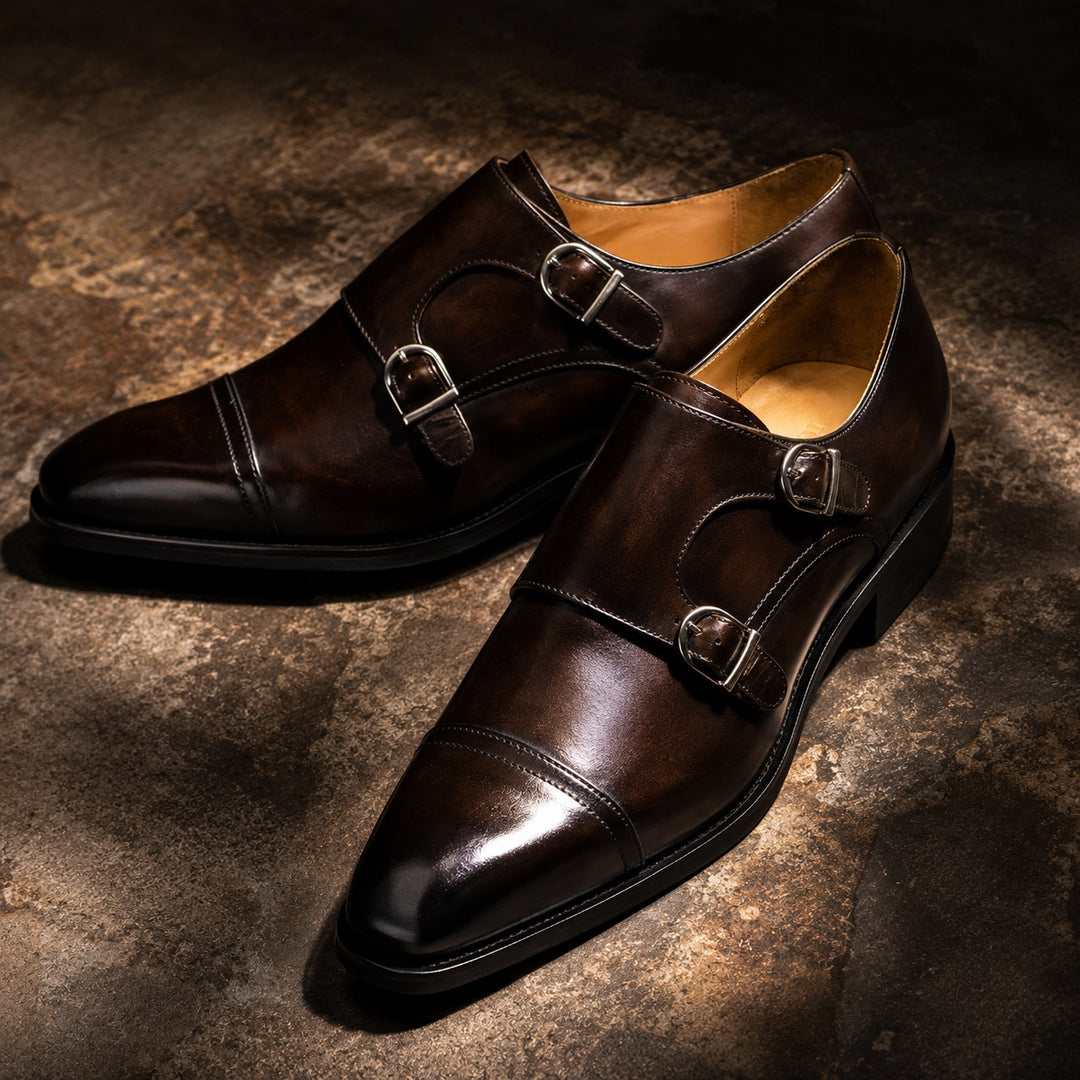 Veneziano Double Monk Cap-Toe Shoes — ce_metastatic_03