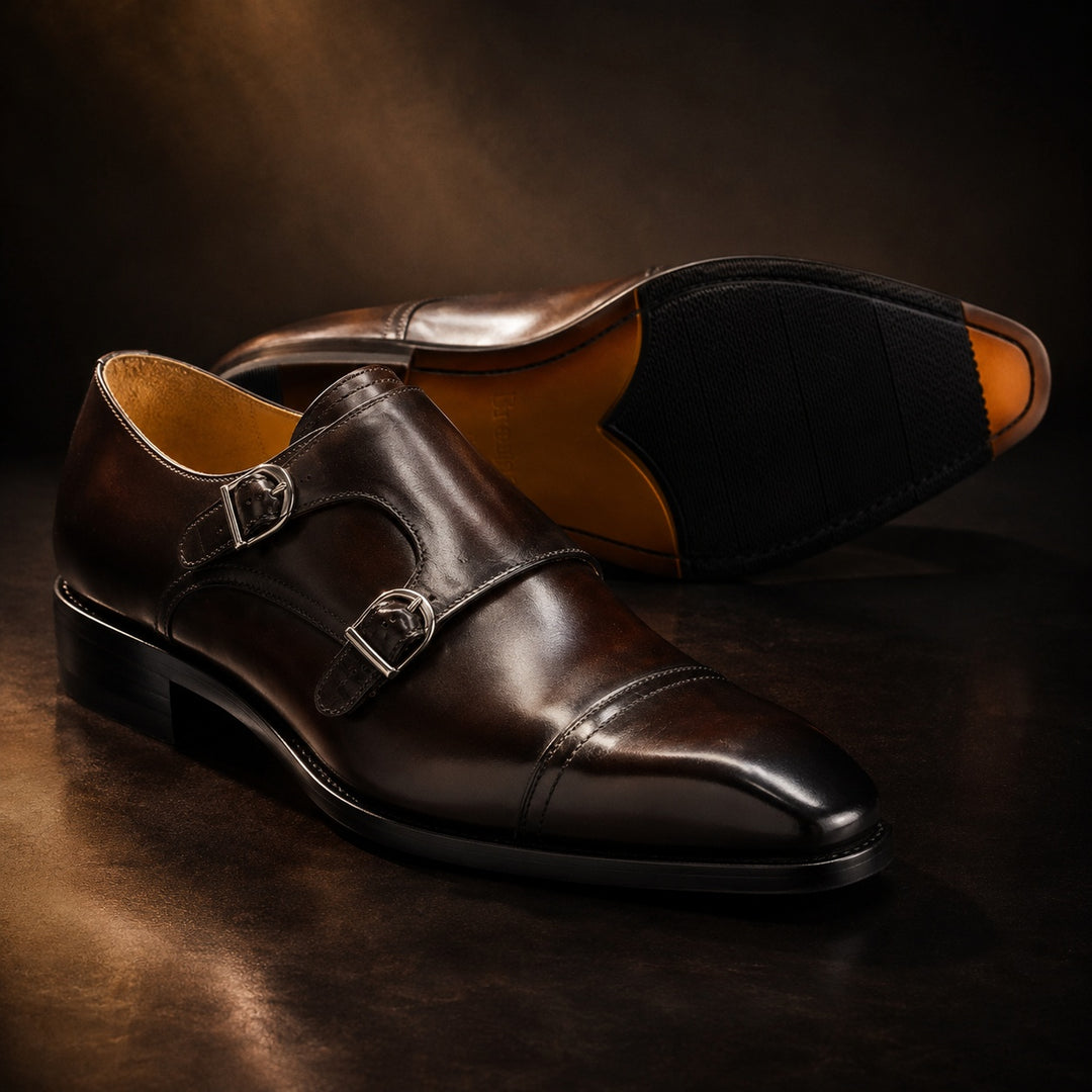 Veneziano Double Monk Cap-Toe Shoes — ce_metastatic_06