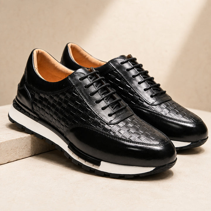 Verona Woven Leather Sneakers — ce_metastatic_01