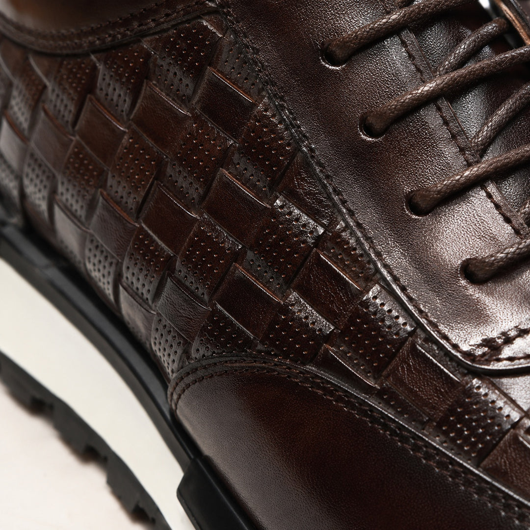 Verona Woven Leather Sneakers — ce_metastatic_01