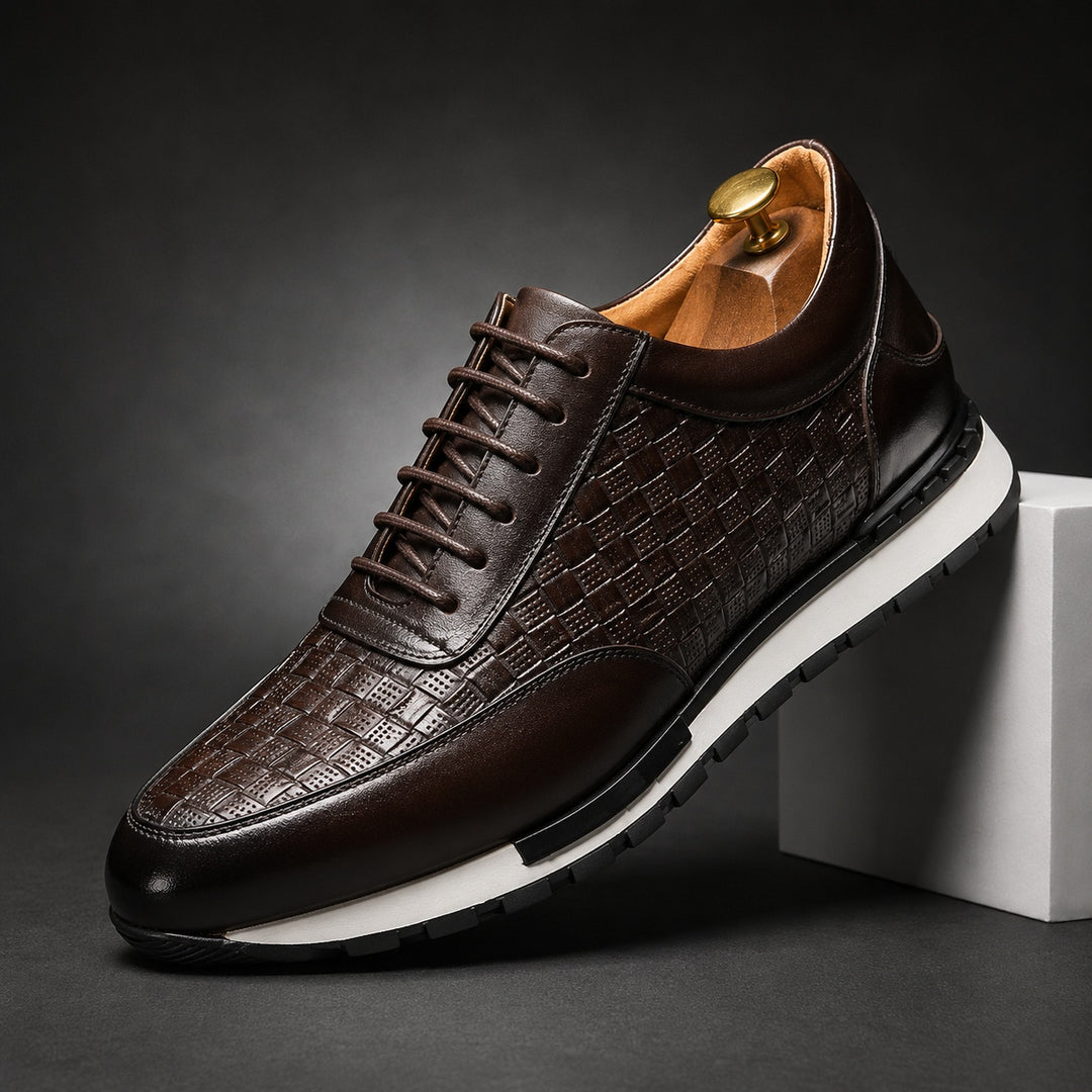Verona Woven Leather Sneakers — ce_angle_01