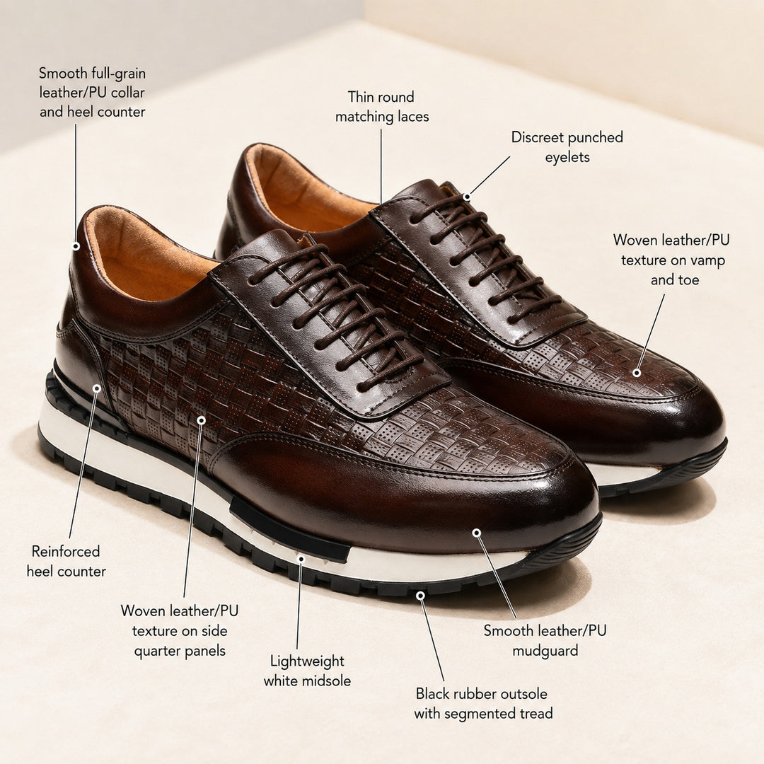 Verona Woven Leather Sneakers — ce_metastatic_01