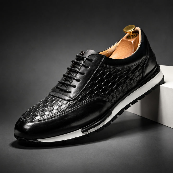 Verona Woven Leather Sneakers — ce_angle_01