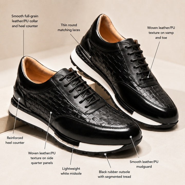 Verona Woven Leather Sneakers — ce_metastatic_01