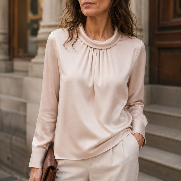 Vienna Cowl Silk Blouse — ce_aub_01