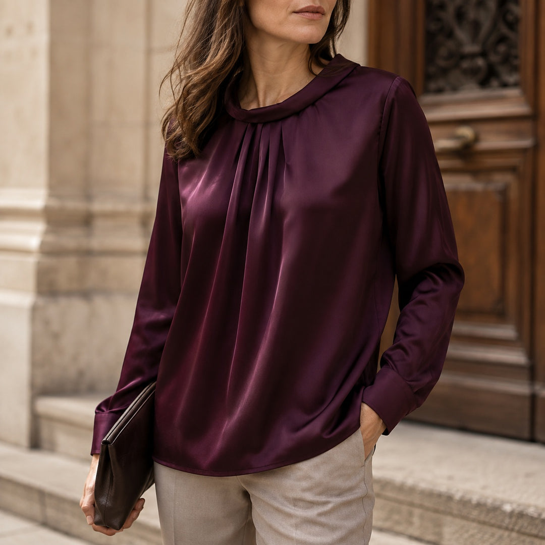 Vienna Cowl Silk Blouse — ce_aub_01