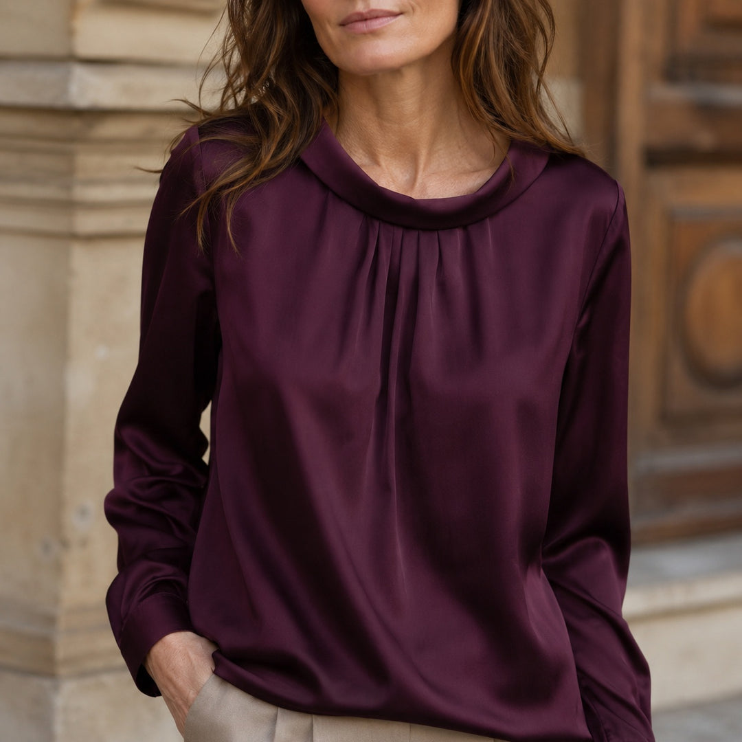 Vienna Cowl Silk Blouse — ce_aub_01
