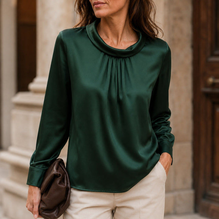 Vienna Cowl Silk Blouse — ce_aub_01